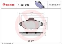 KIT PASTIGLIE FRENO ANT BREMBO P23096