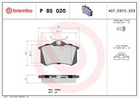 KIT PASTIGLIE FRENO POST BREMBO P85020