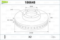 Dischi Freno DF Volvo S40, Mitsubi Carisma (V-Ant) x2